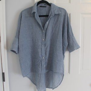 Harlowe & Graham Chambray Button Down Blouse